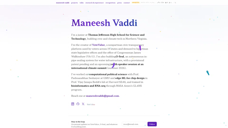 Homepage snapshot at launch