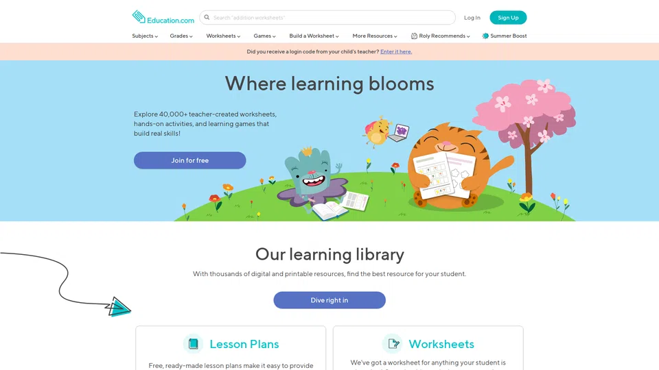 Homepage snapshot at launch