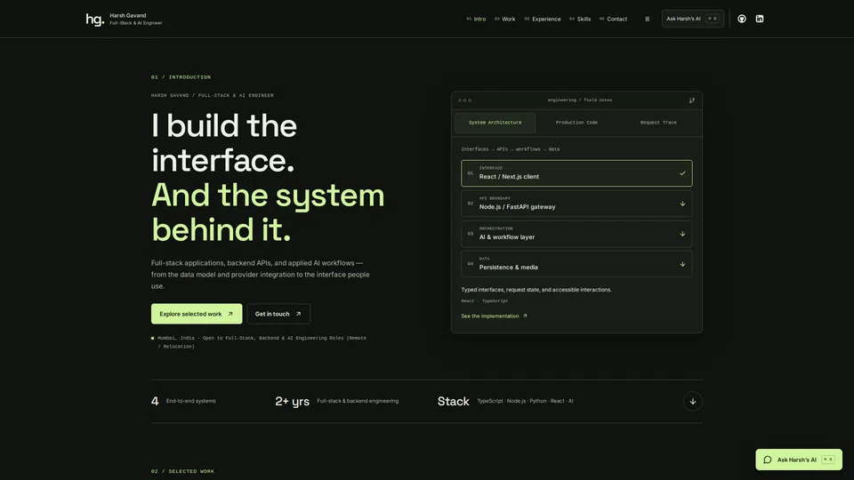 Homepage snapshot at launch