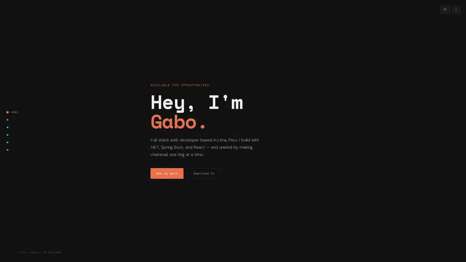 Homepage snapshot at launch
