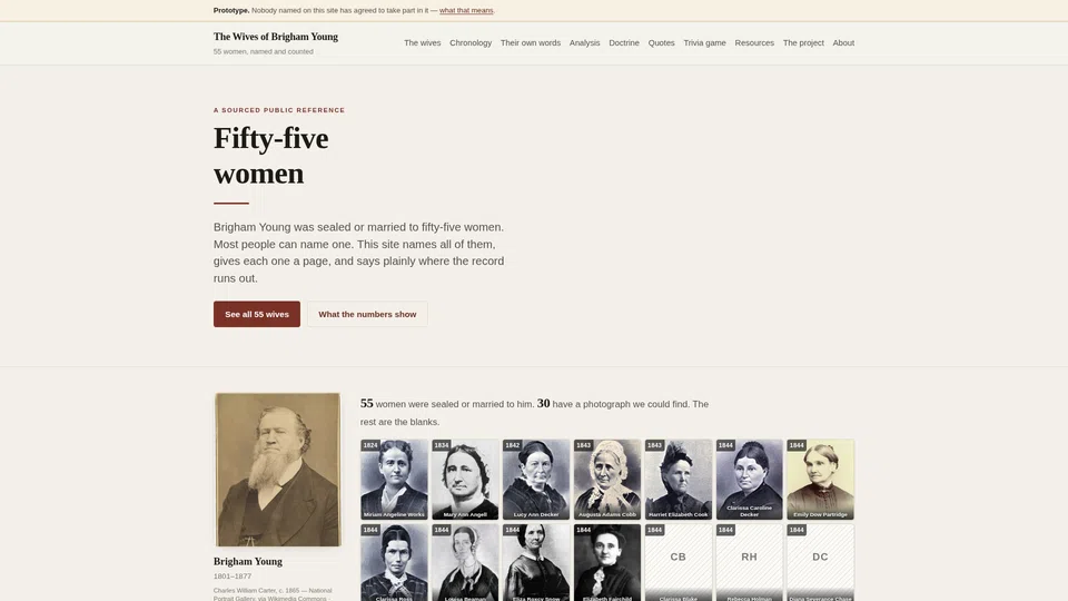 Homepage snapshot at launch