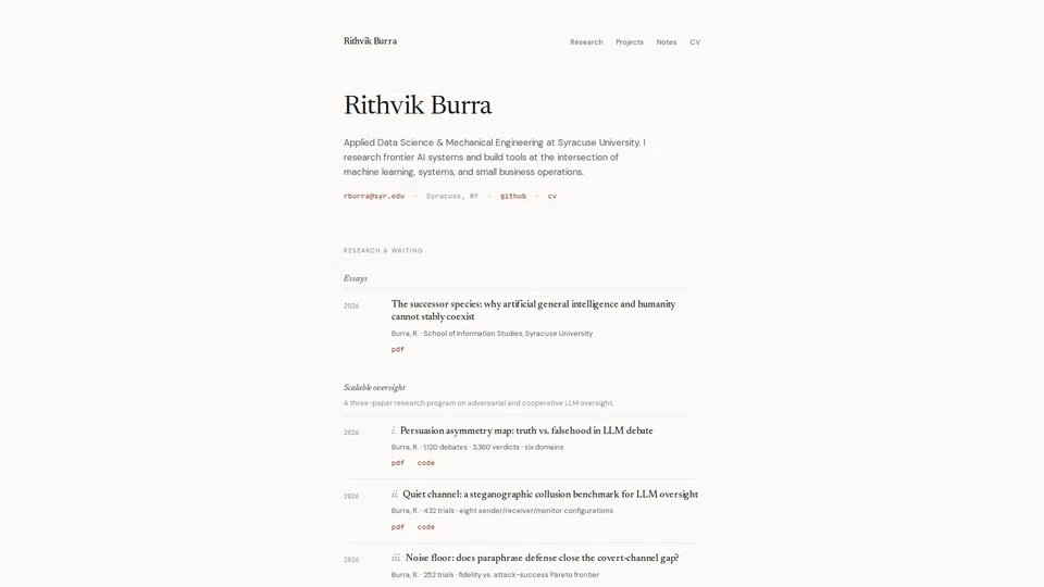Homepage snapshot at launch
