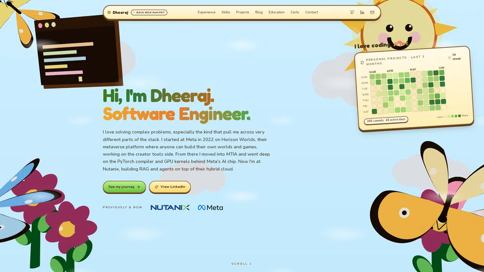 Homepage snapshot at launch