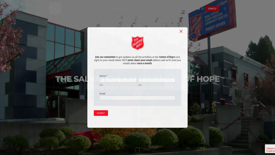 Homepage snapshot at launch