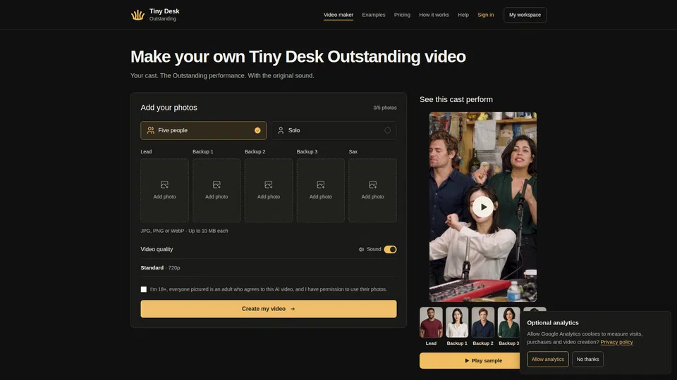 Homepage snapshot at launch