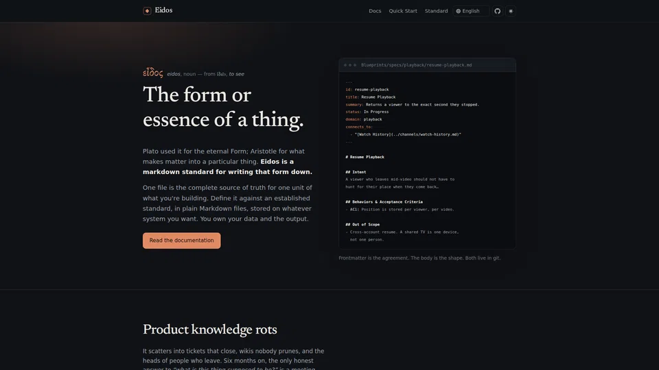 Homepage snapshot at launch