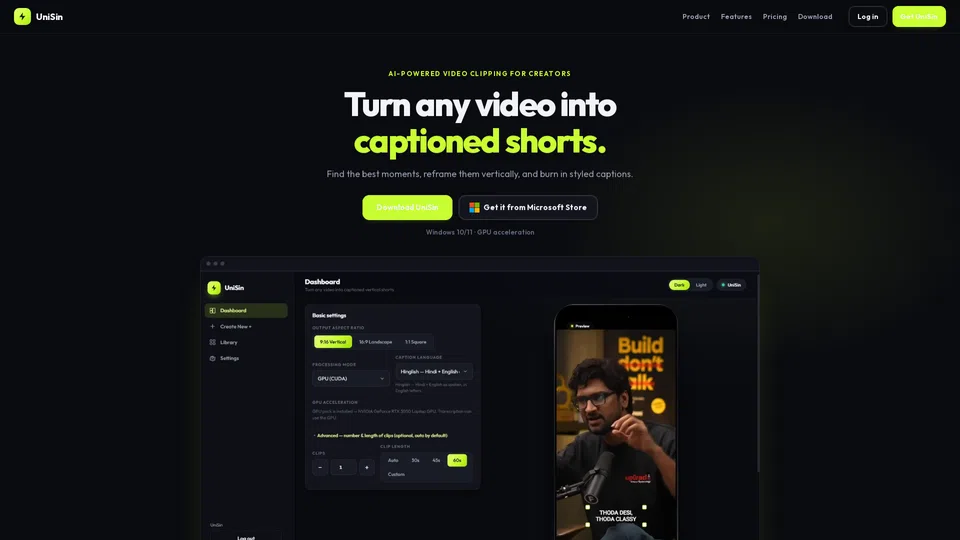 Homepage snapshot at launch