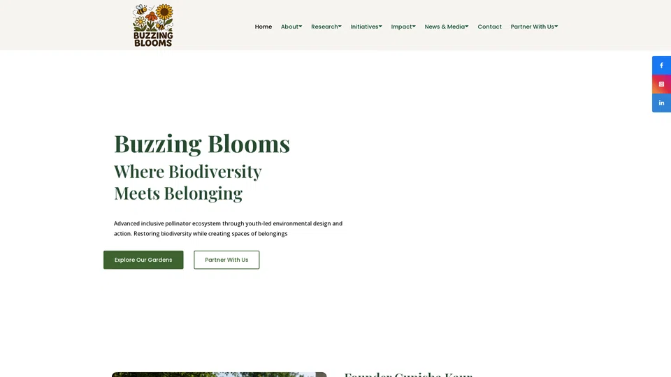 Homepage snapshot at launch