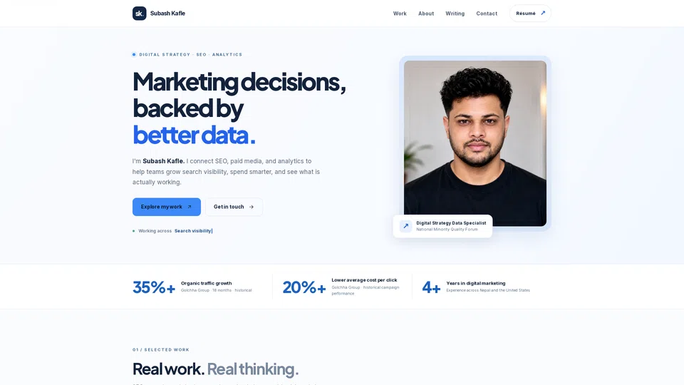 Homepage snapshot at launch