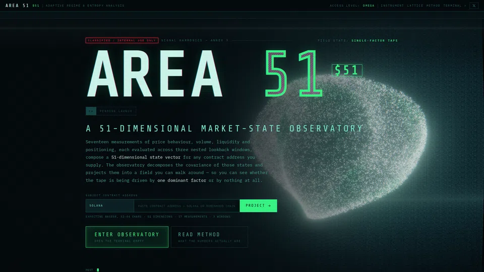 Homepage snapshot at launch