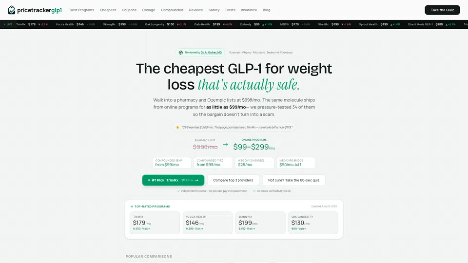Homepage snapshot at launch