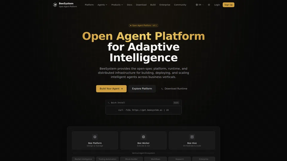 Homepage snapshot at launch