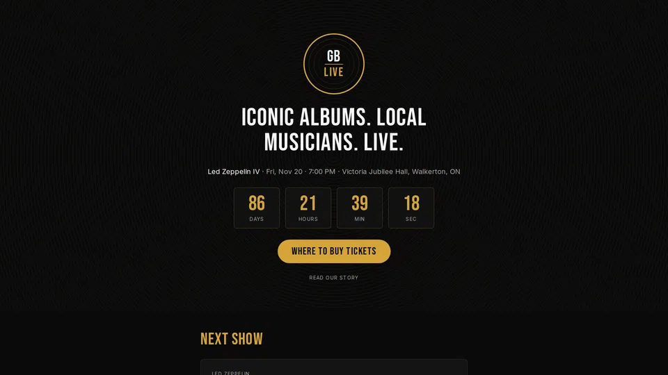 Homepage snapshot at launch