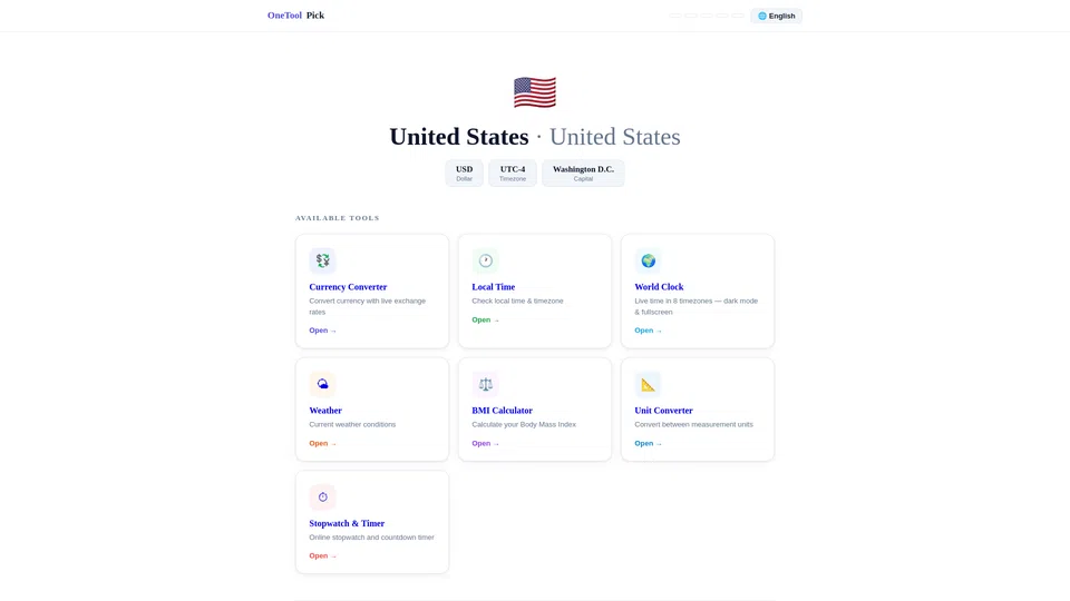 Homepage snapshot at launch