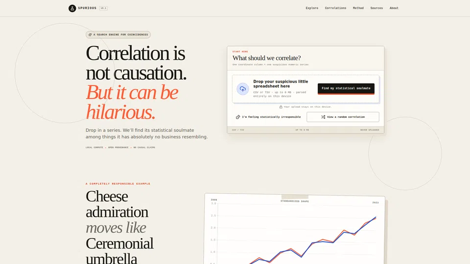 Homepage snapshot at launch