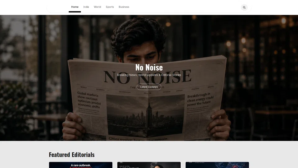 Homepage snapshot at launch