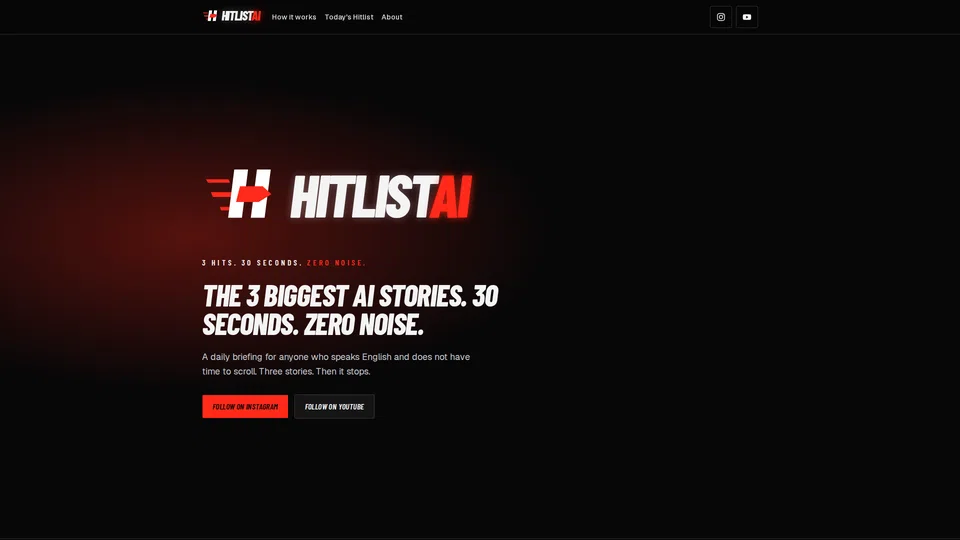 Homepage snapshot at launch