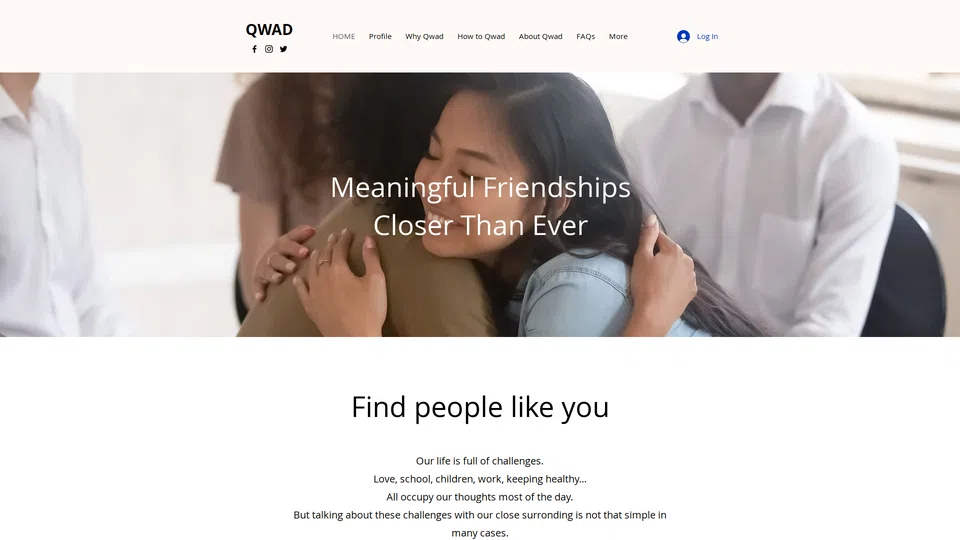 Homepage snapshot at launch