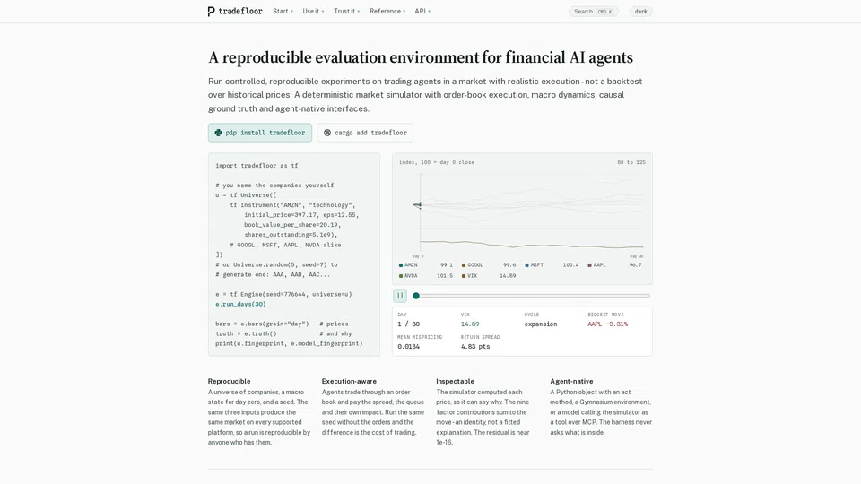 Homepage snapshot at launch