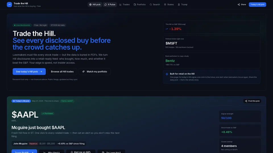 Homepage snapshot at launch