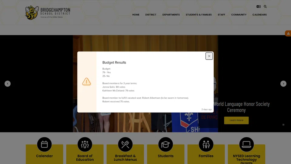 Homepage snapshot at launch