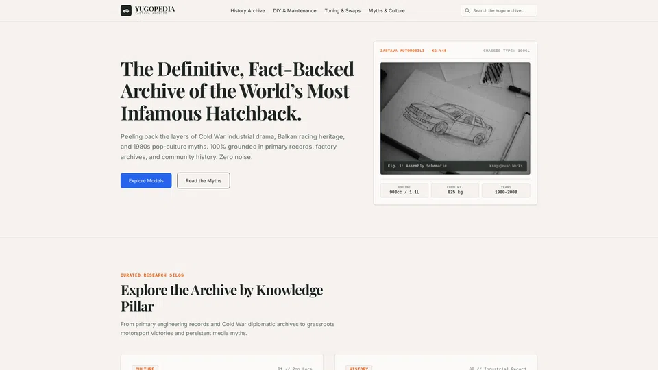Homepage snapshot at launch