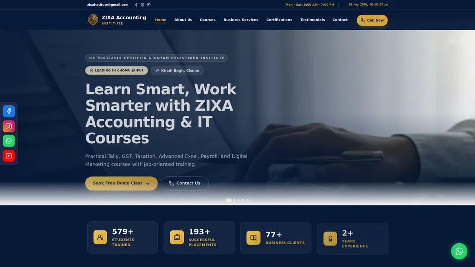 Homepage snapshot at launch