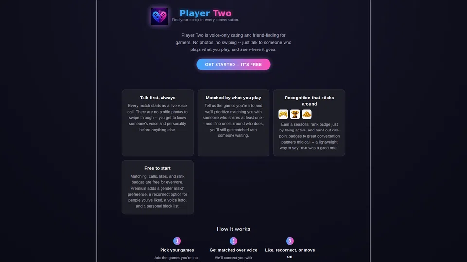 Homepage snapshot at launch