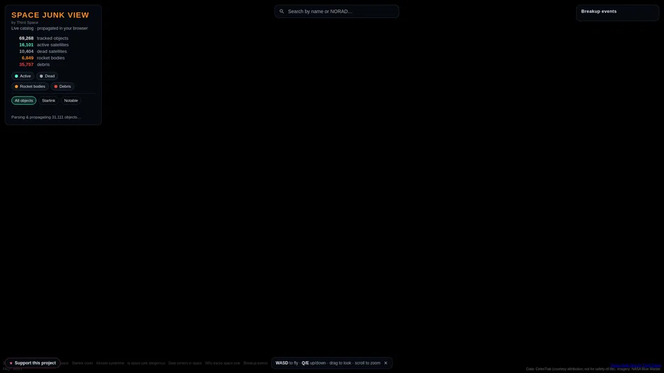 Homepage snapshot at launch