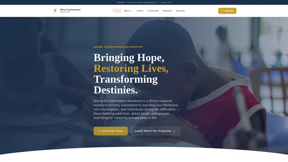 Homepage snapshot at launch