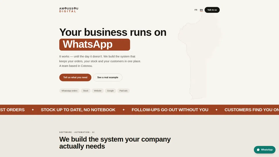 Homepage snapshot at launch