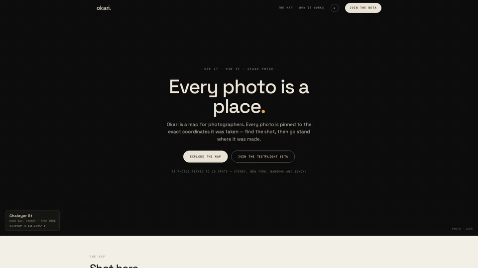 Homepage snapshot at launch