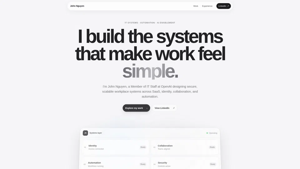 Homepage snapshot at launch