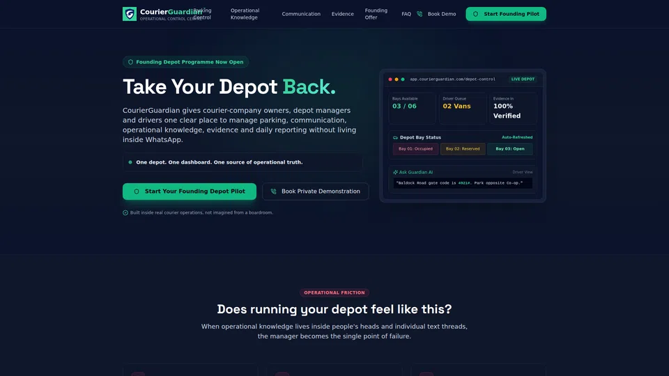 Homepage snapshot at launch