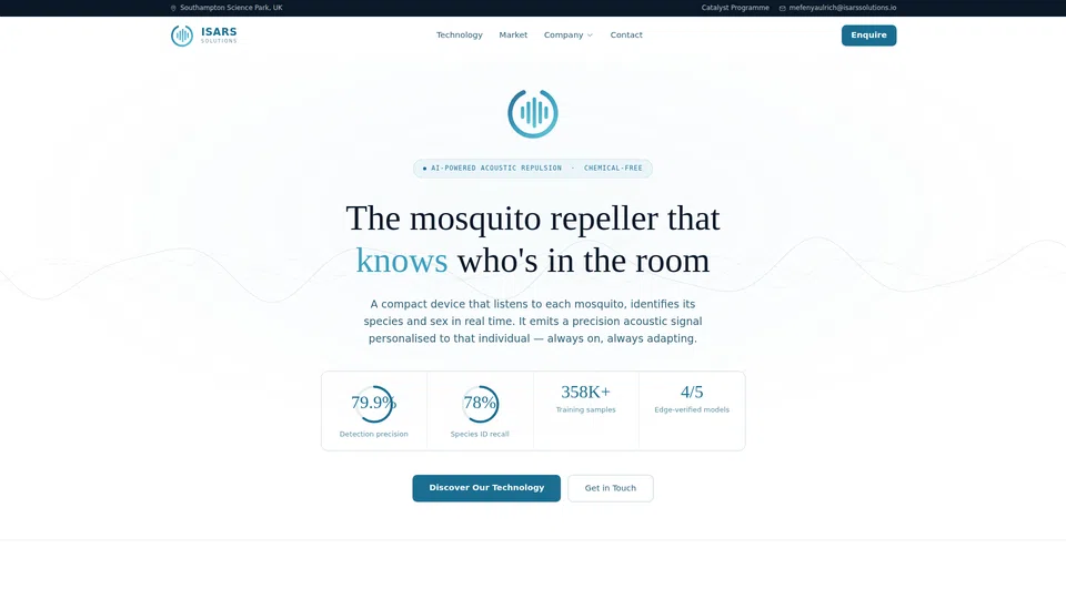 Homepage snapshot at launch