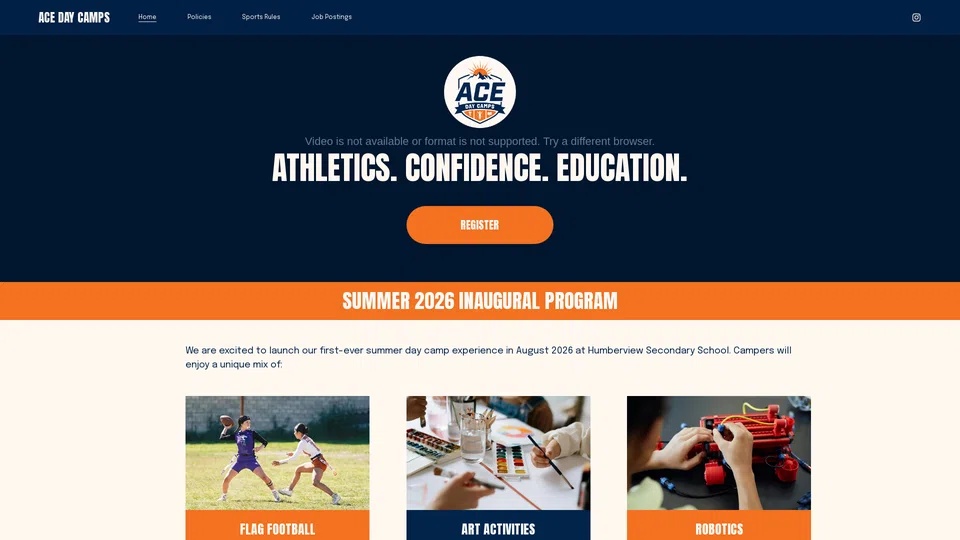 Homepage snapshot at launch