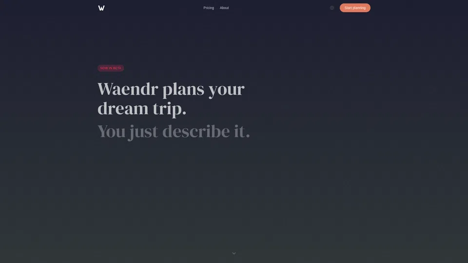 Homepage snapshot at launch