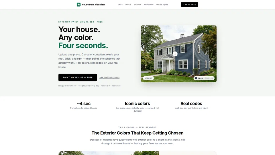 Homepage snapshot at launch