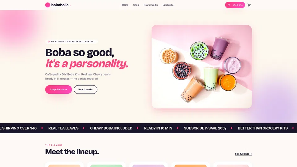 Homepage snapshot at launch