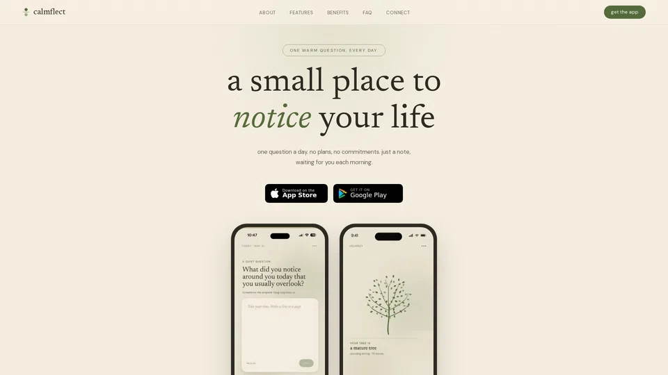 Homepage snapshot at launch