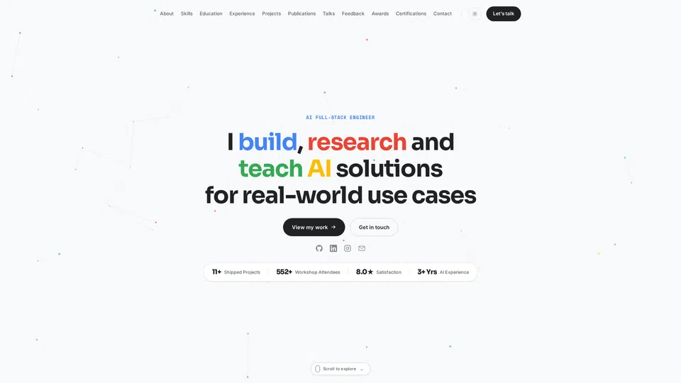 Homepage snapshot at launch