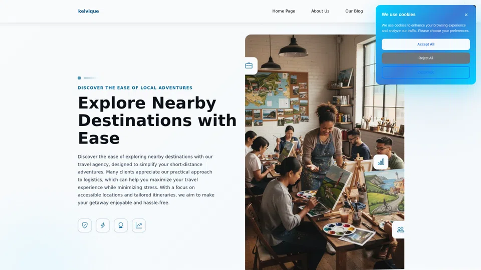 Homepage snapshot at launch