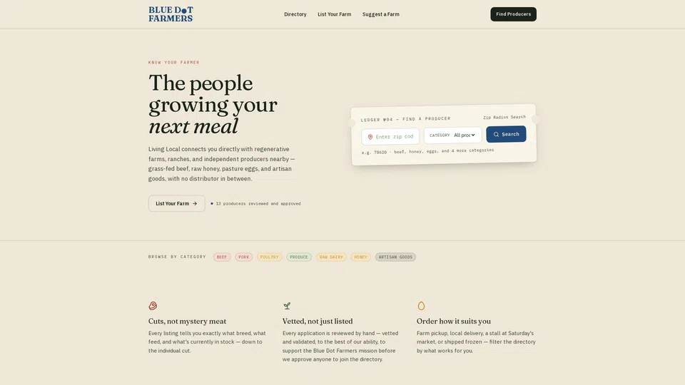 Homepage snapshot at launch