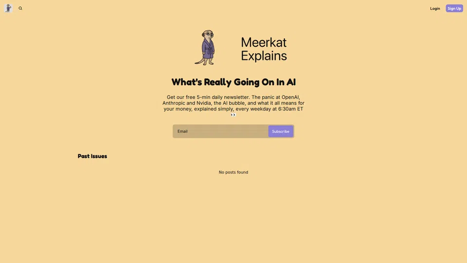 Homepage snapshot at launch