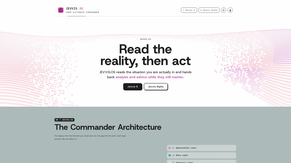 Homepage snapshot at launch