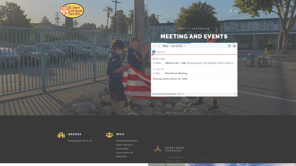Homepage snapshot at launch