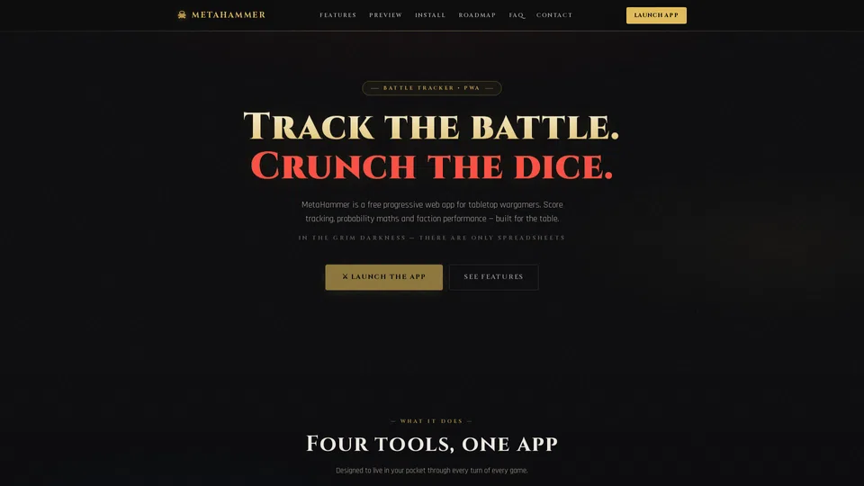 Homepage snapshot at launch