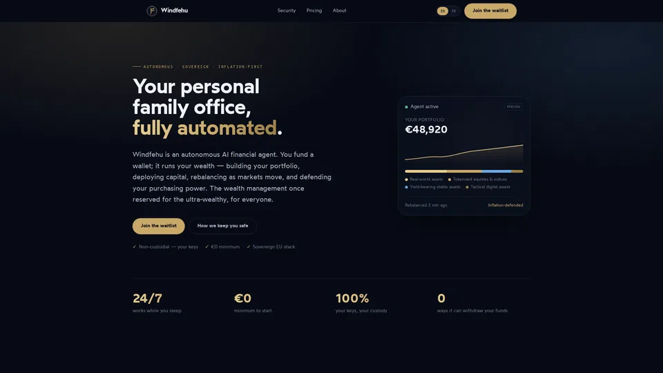 Homepage snapshot at launch