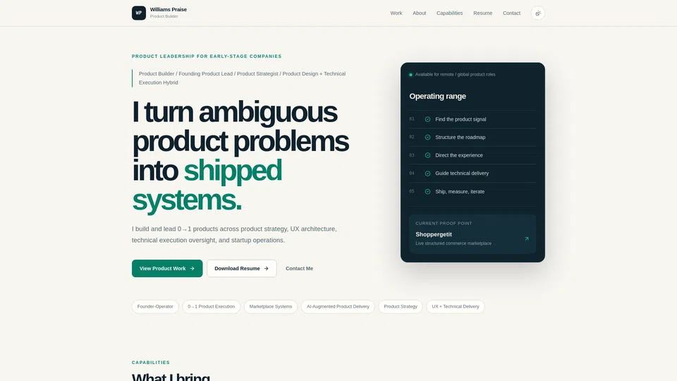Homepage snapshot at launch