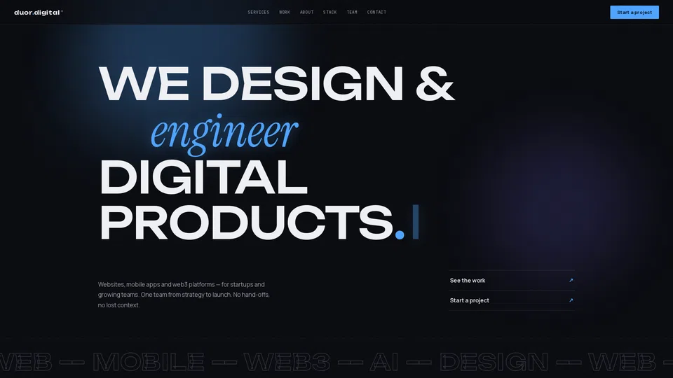 Homepage snapshot at launch